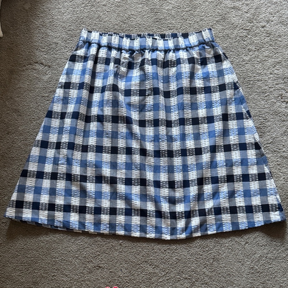 1901 Blue Plaid A-Line Skirt